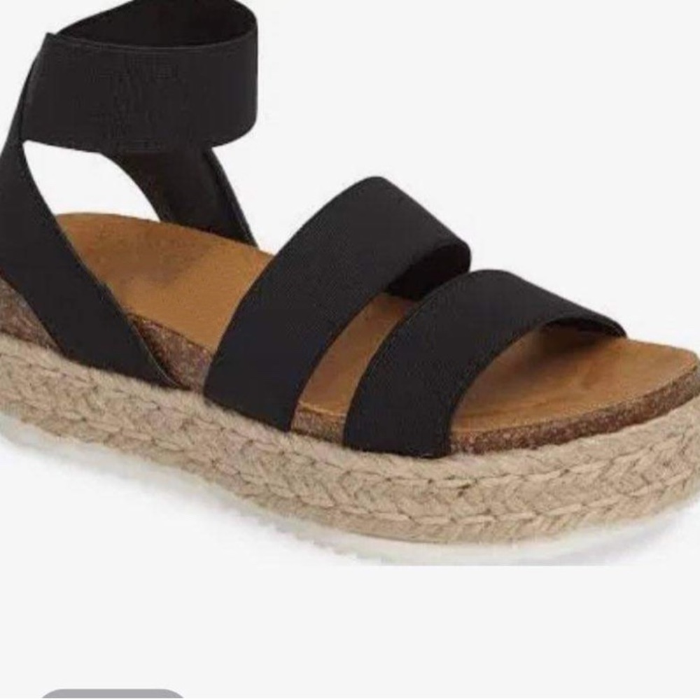 Platform Sandals With Black Straps